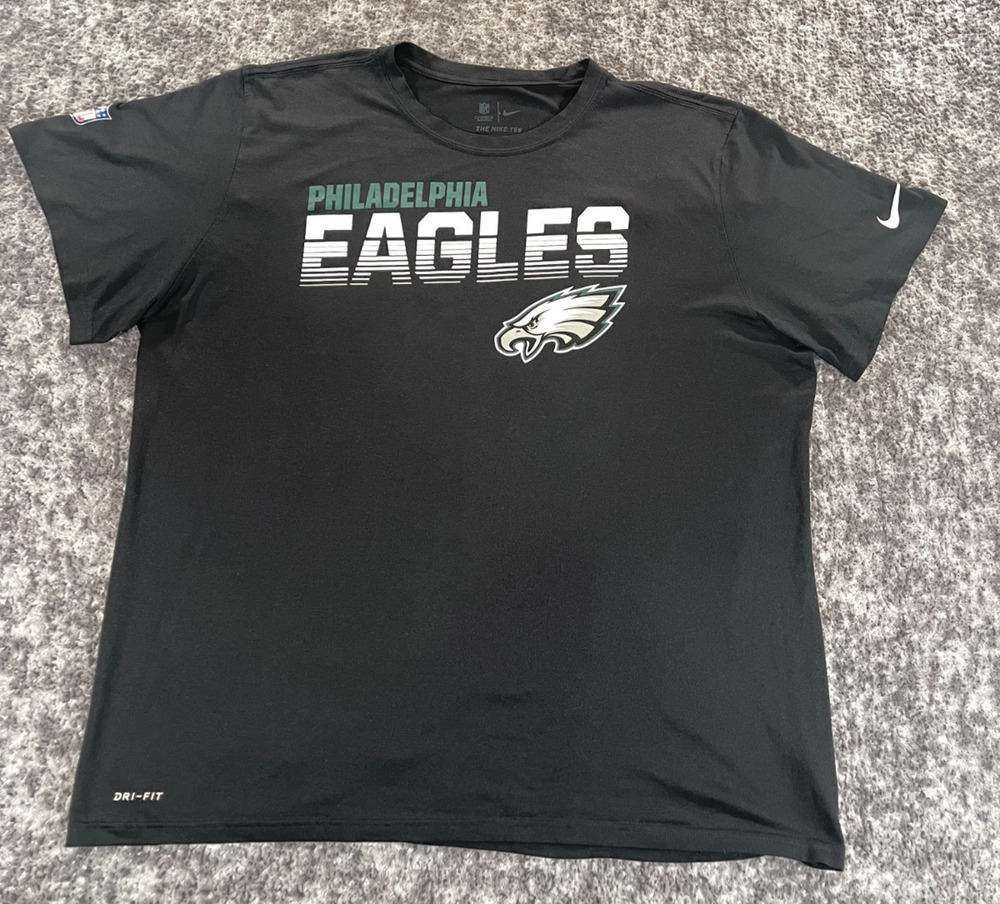 Nike Tee Men's Philadelphia Eagles NFL Black Short Sleeve 2XL Dri Fit T-shirt